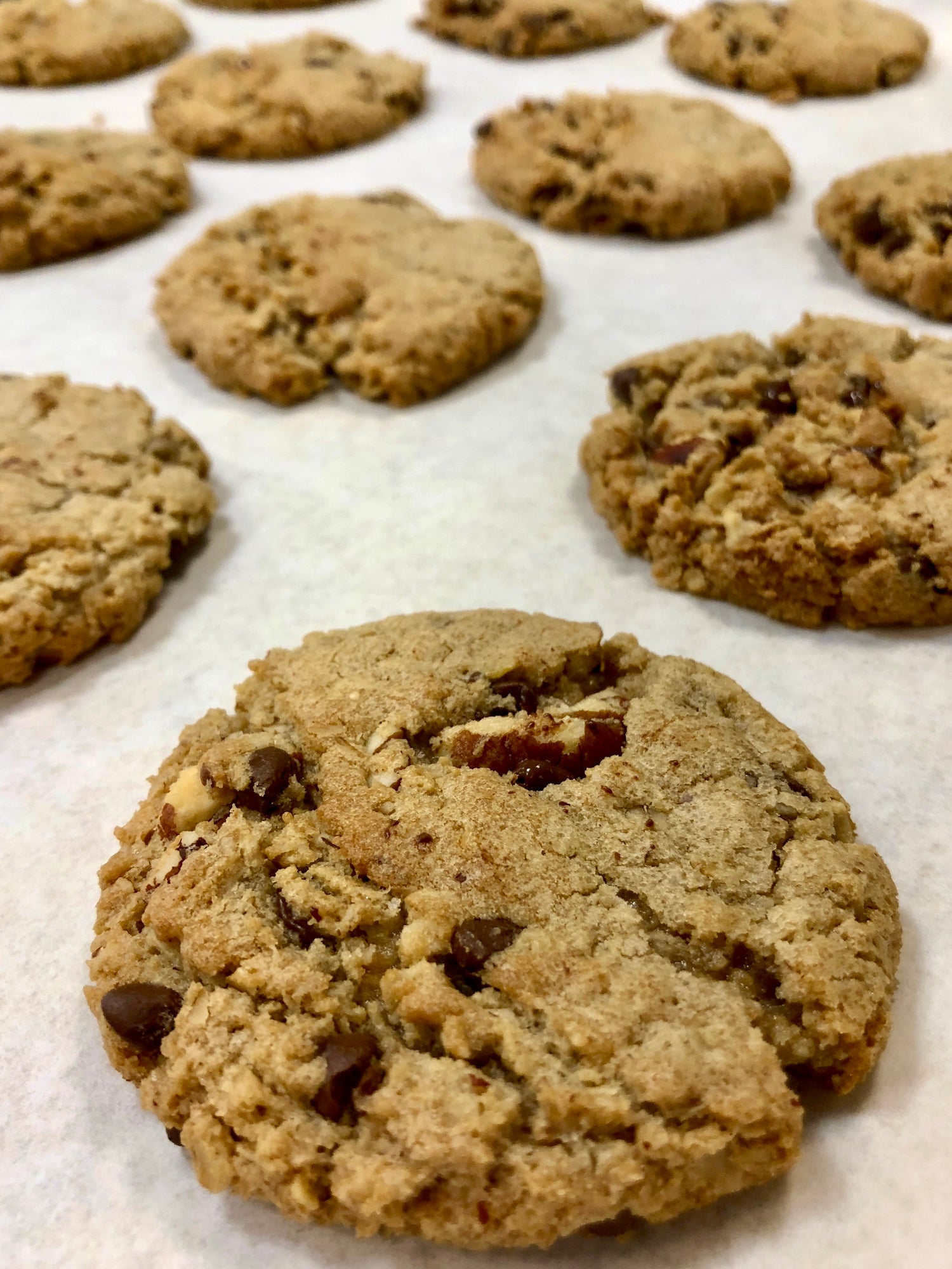 Dark Chocolate &amp; Pecan Oatmeal Cookies (Dairy Free)
